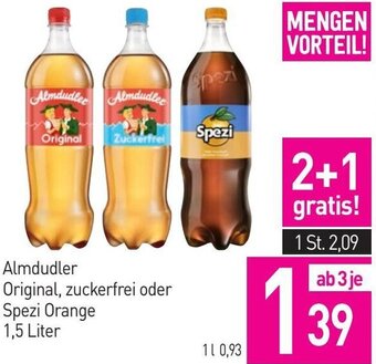 Sutterlüty Almdudler Original, zuckerfrei oder Spezi Orange 1,5 Liter Angebot