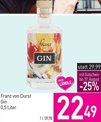 Sutterlüty Franz von Durst Gin 0,5 Liter Angebot