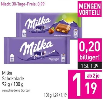 Sutterlüty Milka Schokolade 92 g/100 g Angebot