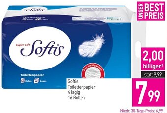 Sutterlüty Softis Toilettenpapier 4 lagig 16 Rollen Angebot