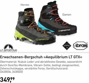 Intersport LA SPORTIVA innovation with passion Erwachsenen-Bergschuh »Aequilibrium LT GTX<< Angebot