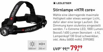 Intersport LEDLENSER Stirnlampe >>H7R core<< Angebot