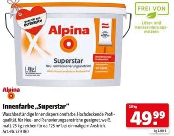 Hagebau Alpina Innenfarbe,,Superstar" 25 kg Angebot
