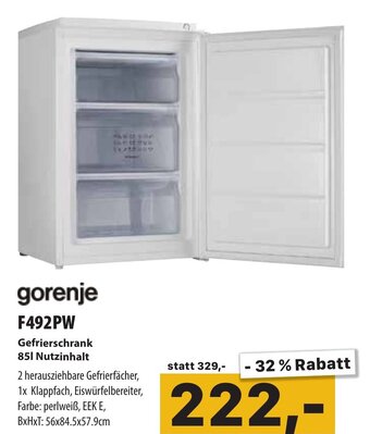 Cosmos gorenje F492PW Gefrierschrank 851 Nutzinhalt Angebot