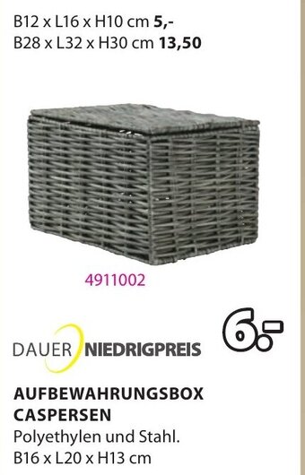 JYSK AUFBEWAHRUNGSBOX CASPERSEN Polyethylen und Stahl. B16 x L20 x H13 cm Angebot