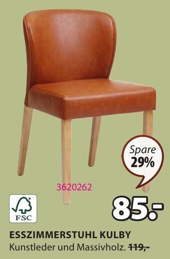 JYSK ESSZIMMERSTUHL KULBY Kunstleder und Massivholz. Angebot