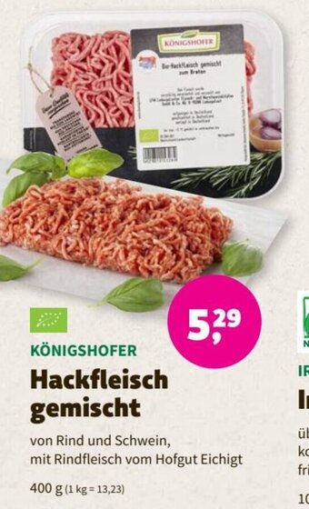 Denn's Biomarkt KÖNIGSHOFER Hackfleisch gemischt 400 g Angebot