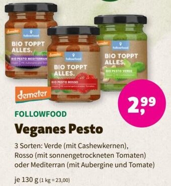 Denn's Biomarkt FOLLOWFOOD Veganes Pesto 130 g Angebot