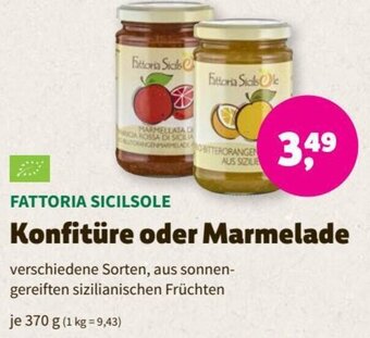 Denn's Biomarkt FATTORIA SICILSOLE Konfitüre oder Marmelade 370 g Angebot