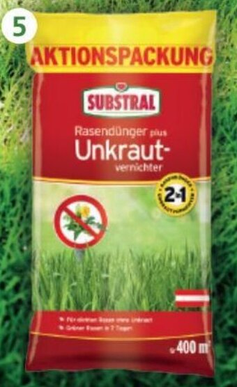 BauProfi Substral® Rasendünger mit Unkrautvernichter 2in1, 400 m² +14kg Angebot