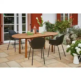 Bauhaus Sunfun gartenmöbel-set diana/my (5 -tlg., holz, naturbraun/schwarz, tischplatte ausziehbar) Angebot