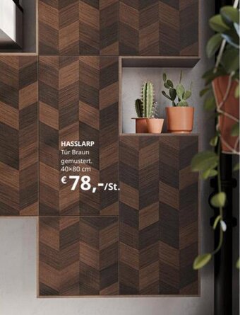 IKEA HASSLARP Tür Braun gemustert. 40×80 cm Angebot