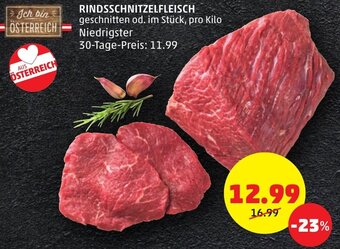 PENNY RINDSSCHNITZELFLEISCH geschnitten od. im Stück, pro Kilo Angebot