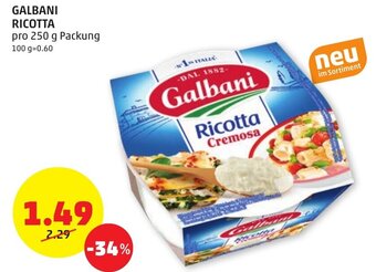PENNY GALBANI RICOTTA pro 250 g Packung Angebot