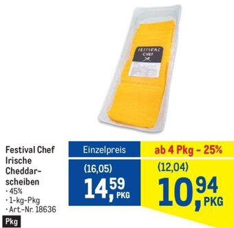 Metro Festival Chef Irische Cheddar- scheiben • 1-kg-Pkg Art.-Nr. 18636 Angebot