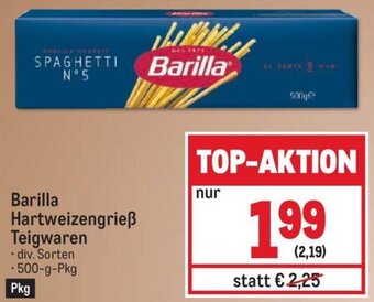 Metro Barilla Hartweizengrieß Teigwaren . div. Sorten -500-g-Pkg Pkg Angebot