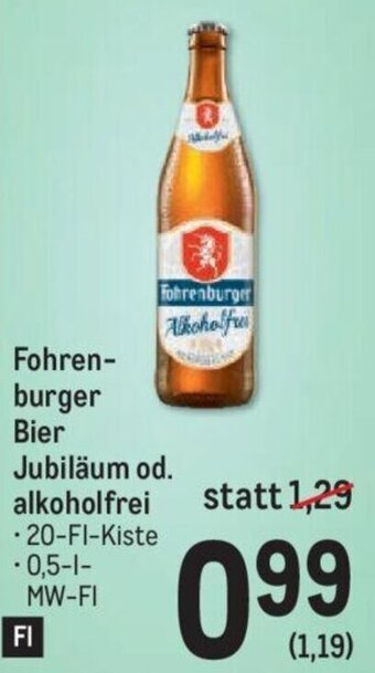 Metro Fohren-burger Bier Jubiläum od. alkoholfrei • 20-FI-Kiste 0,5-l-MW-FL Angebot