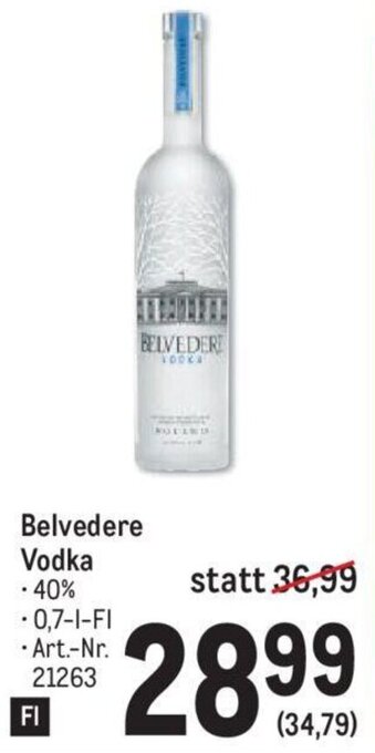 Metro Belvedere Vodka 0,7-l-Fl Angebot
