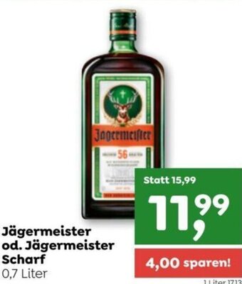 ADEG Jägermeister od. Jägermeister Scharf 0,7 Liter Angebot