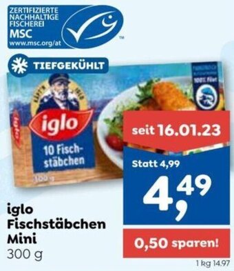 ADEG iglo Fischstäbchen Mini 300 g Angebot