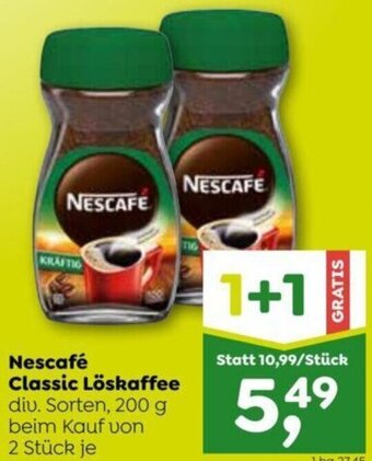 ADEG Nescafé Classic Löskaffee div. Sorten, 200 g Angebot