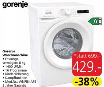 Eurospar Gorenje Waschmaschine • Fassungs-vermögen: 8 kg • 1400 U/Min Angebot