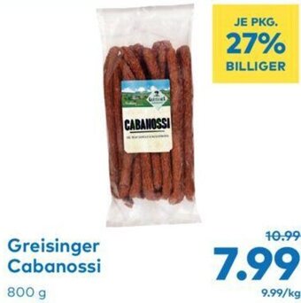 T&G Greisinger Cabanossi 800 g Angebot