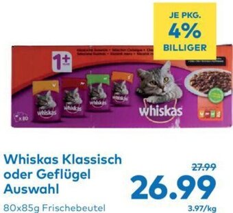 T&G Whiskas Klassisch oder Geflügel Auswahl 80x85g Frischebeutel Angebot