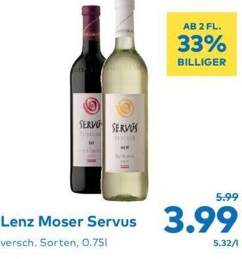 T&G Lenz Moser Servus versch. Sorten, 0.75L Angebot
