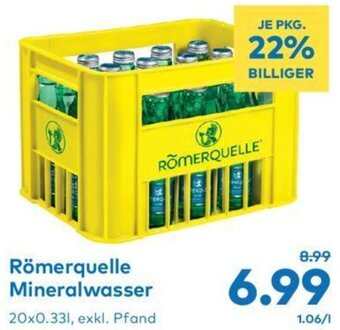 T&G Römerquelle Mineralwasser 20x0.33L, exkl. Pfand Angebot