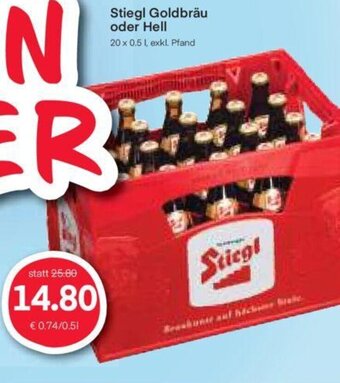 MPreis Stiegl Goldbräu oder Hell 20 x 0.5 I, exkl. Pfand Angebot