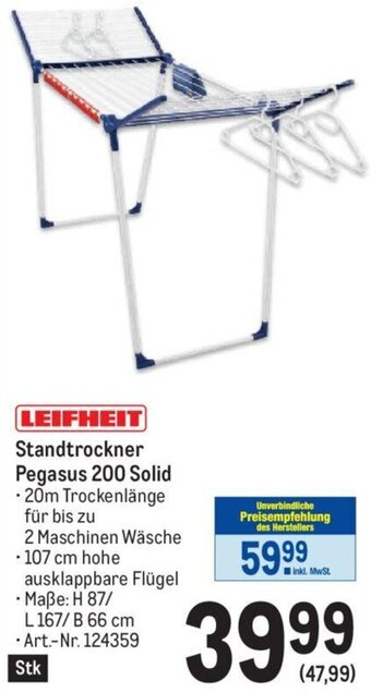 Metro LEIFHEIT Standtrockner Pegasus 200 Solid Angebot