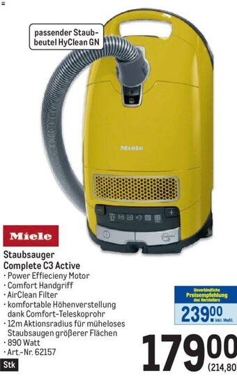 Metro Miele Staubsauger Complete C3 Active Angebot