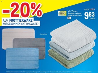 Metro z.B.: Vossen, Handtuch Vienna Style 50 x 100 cm Angebot