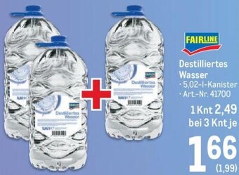 Metro Destillertes Wasser 5,02-l-Kanister Angebot