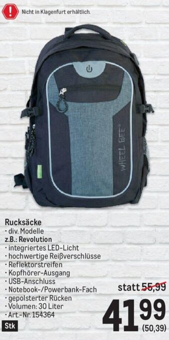 Metro Rucksäcke • div. Modelle z.B.: Revolution Angebot