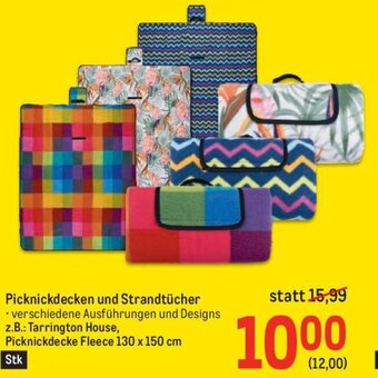 Metro Picknickdecken und Strandtücher z.B.: Tarrington House, Picknickdecke Fleece 130 x 150 cm Angebot
