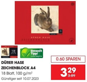 Libro DÜRER HASE ZEICHENBLOCK A4 18 Blatt, 100 g/m² Angebot