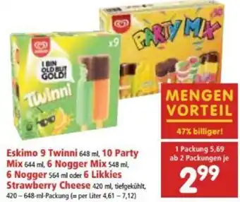 Interspar Eskimo 9 Twinni , 10 Party Mix, 6 Nogger Mix Angebot