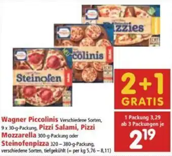Interspar Wagner Piccolinis, Pizzi Salami, Pizza Mozzarella, Steinofenpizz Angebot