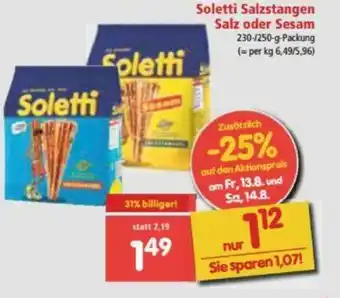 Interspar Soletti Salzstangen Salz Oder Sesam 23-/250g Angebot