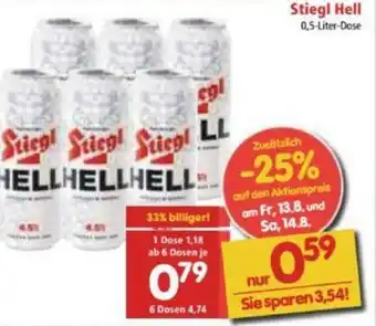 Interspar Stiegl Hell 0,5 Liter Angebot