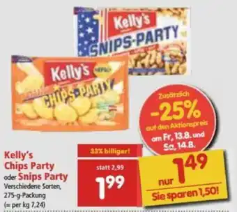 Interspar Kelly's Chips Party oder Snips Party 275 g Angebot
