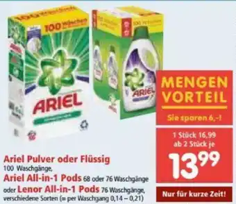 Interspar Ariel Pulver Oder Flüssig, Ariel All-in-1 Pods Angebot