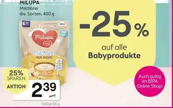 Bipa Milupa Milchbrei 400g Angebot