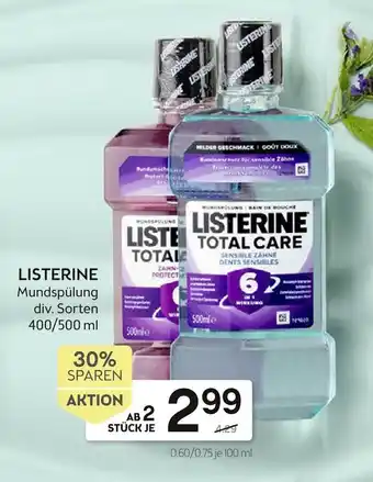 Bipa Listerine 400/500 ml Angebot