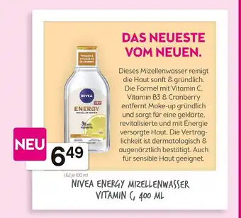 Bipa Nivea Energy Mizellenwasser Vitamin C, 400 ml Angebot