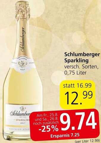 Spar Schlumberger Sparkling versch. Sorten, 0,75 Liter Angebot