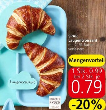 Spar SPAR Laugencroissant mit 21% Butter verfeinert Angebot