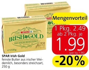 Spar SPAR Irish Gold feinste Butter aus irischer Wei-demilch, besonders streichzart, 250 g Angebot